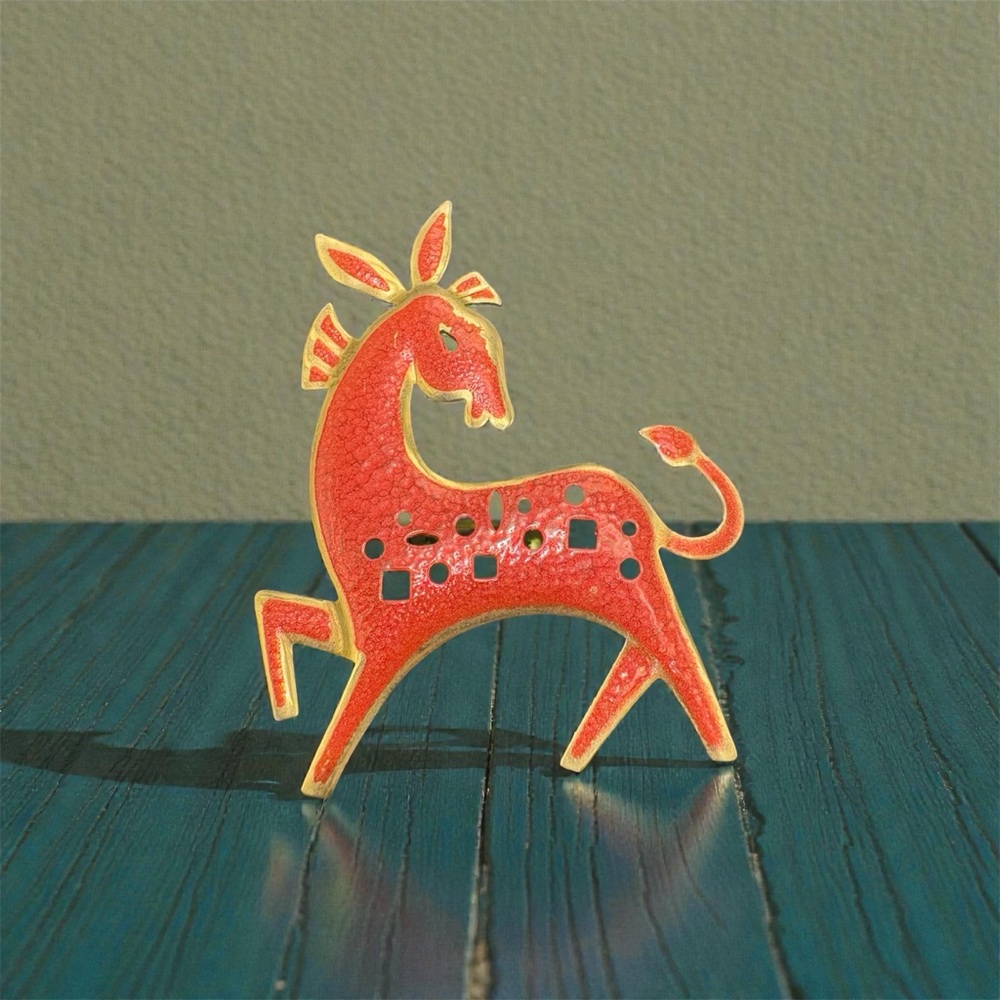 James T Hall Yankee Silversmith donkey/deer brooch